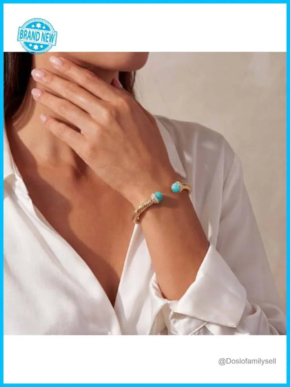 14K Gold Plated Cuff Bracelet, Stackable Twist Bangle, Waterproof